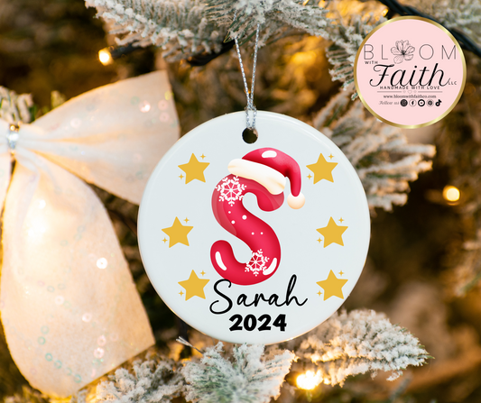 Personalized Ornament with initial and name