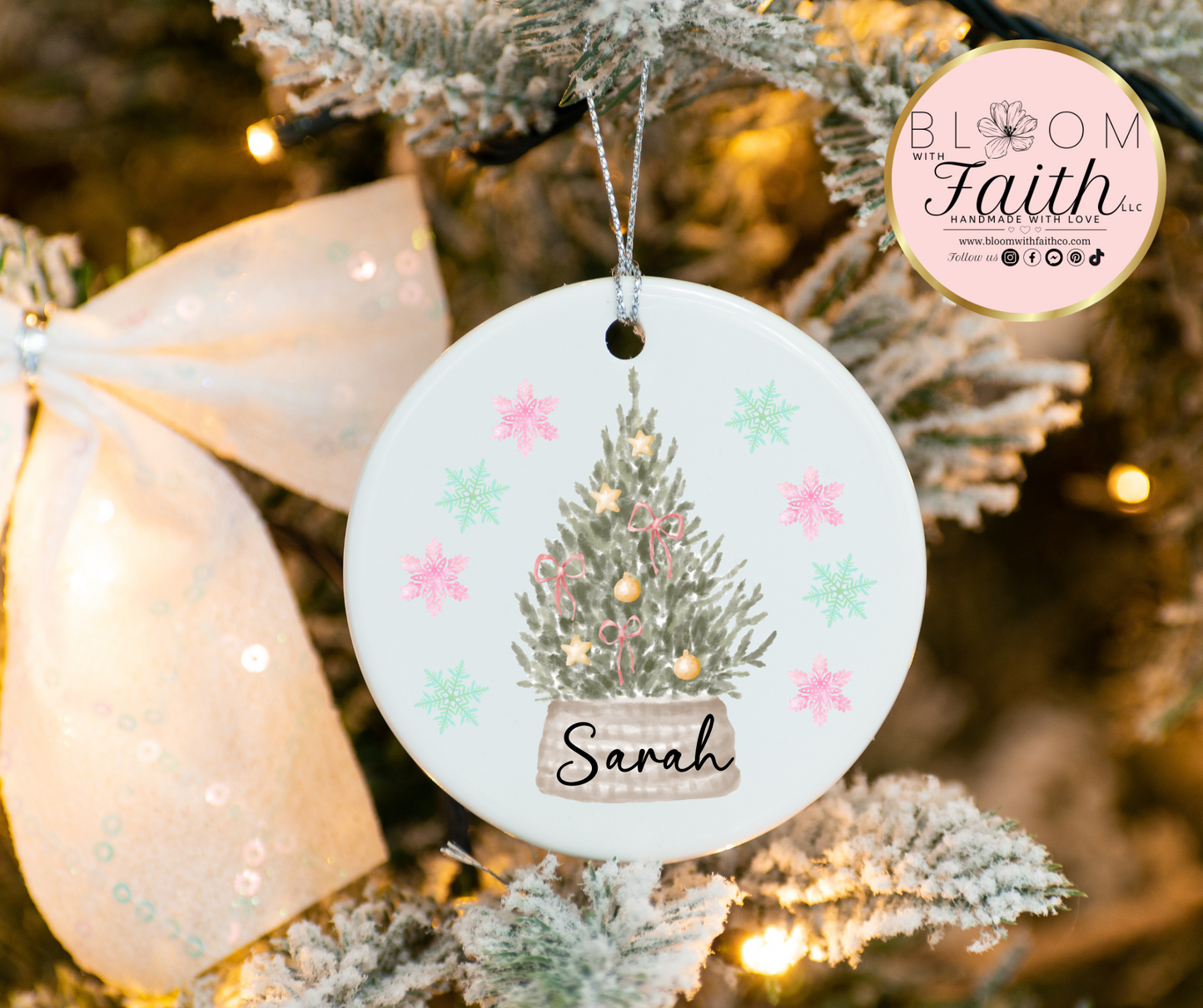 Coquette personalized ornament with name