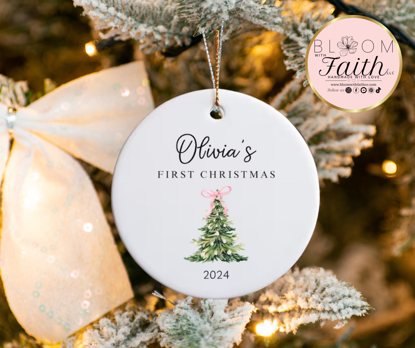 Personalized first Christmas ornament