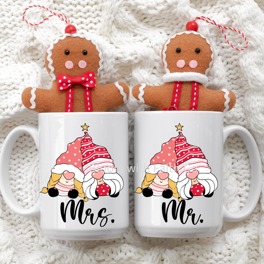 Mr. & Mrs. Personalized Christmas Set Mugs