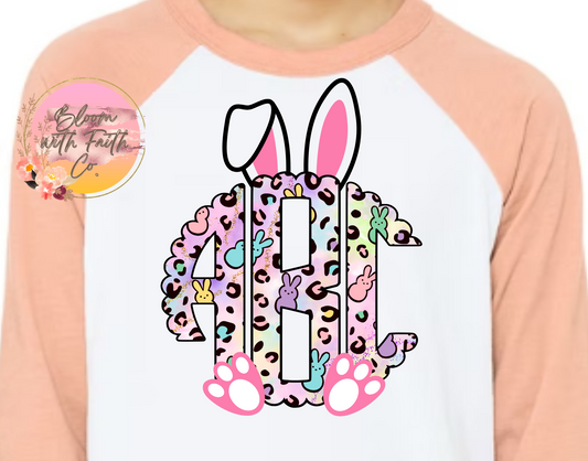 Monogrammed Easter shirt for girls